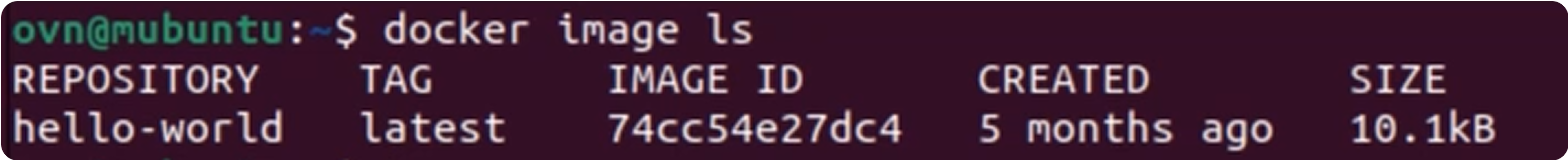 Docker Images list